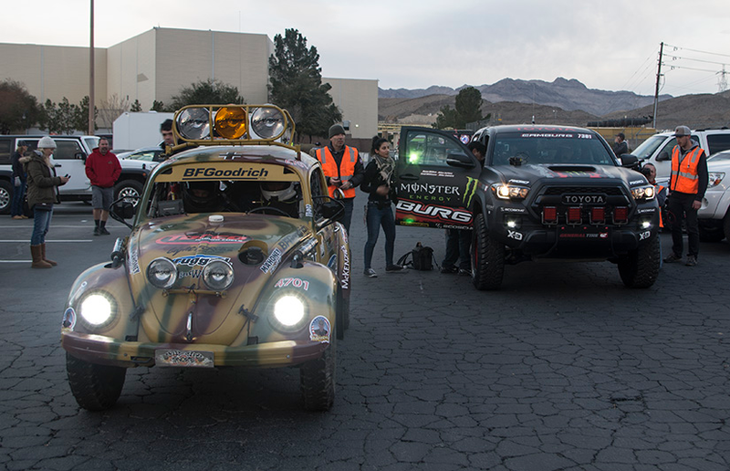 That’s Jay Leno’s race truck on the right.